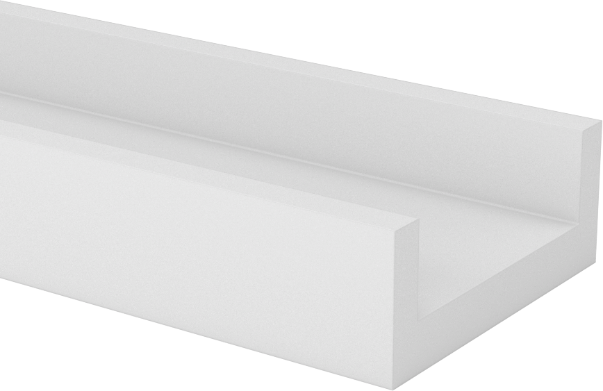 Kaygan UHMW Polietilen U-Kanal, 2-1/2“ Dış Genişlik x 1” Dış Yükseklik