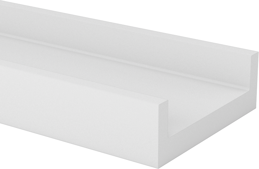 Kaygan UHMW Polietilen U-Kanal, 3“ Dış Genişlik x 1” Dış Yükseklik, 1/4" Duvar