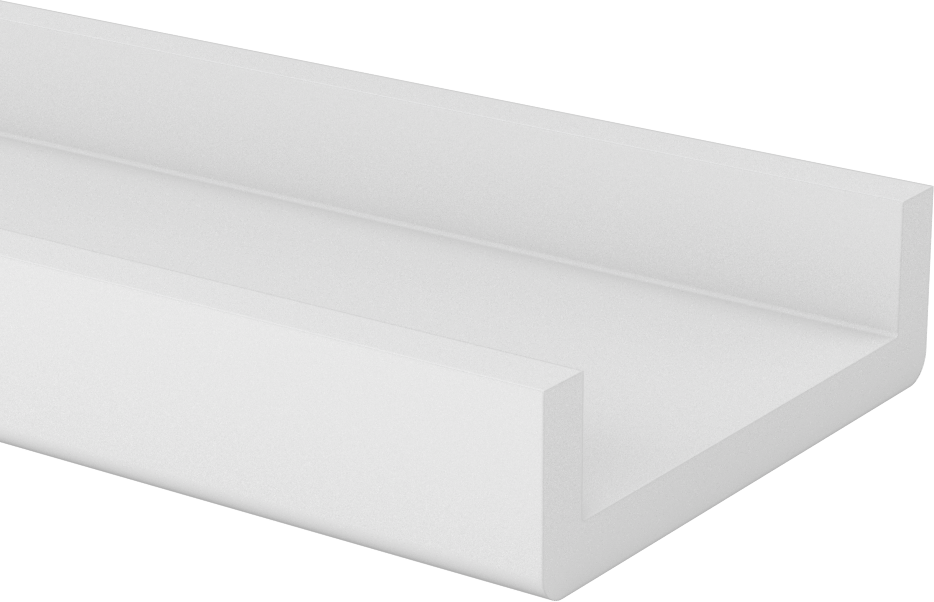 Kaygan UHMW Polietilen U-Kanal, 4-1/4“ Dış Genişlik x 1-1/4” Dış Yükseklik