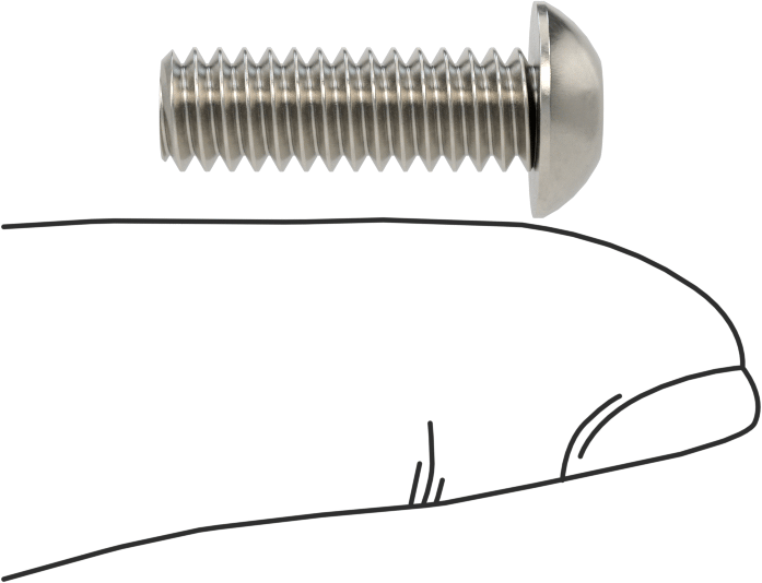 Asimetrik Sürgülü Başlı Vidalar, Kurcalamaya Dayanıklı, 1/4"-20 Diş, 3/4" Uzunluk