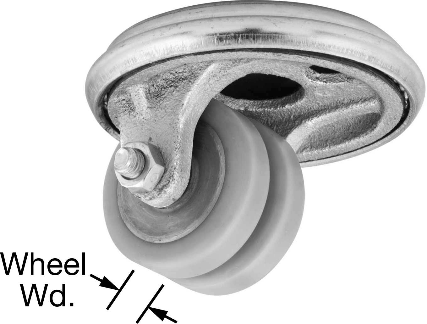 Dual-Wheel with Round Mounting Plate