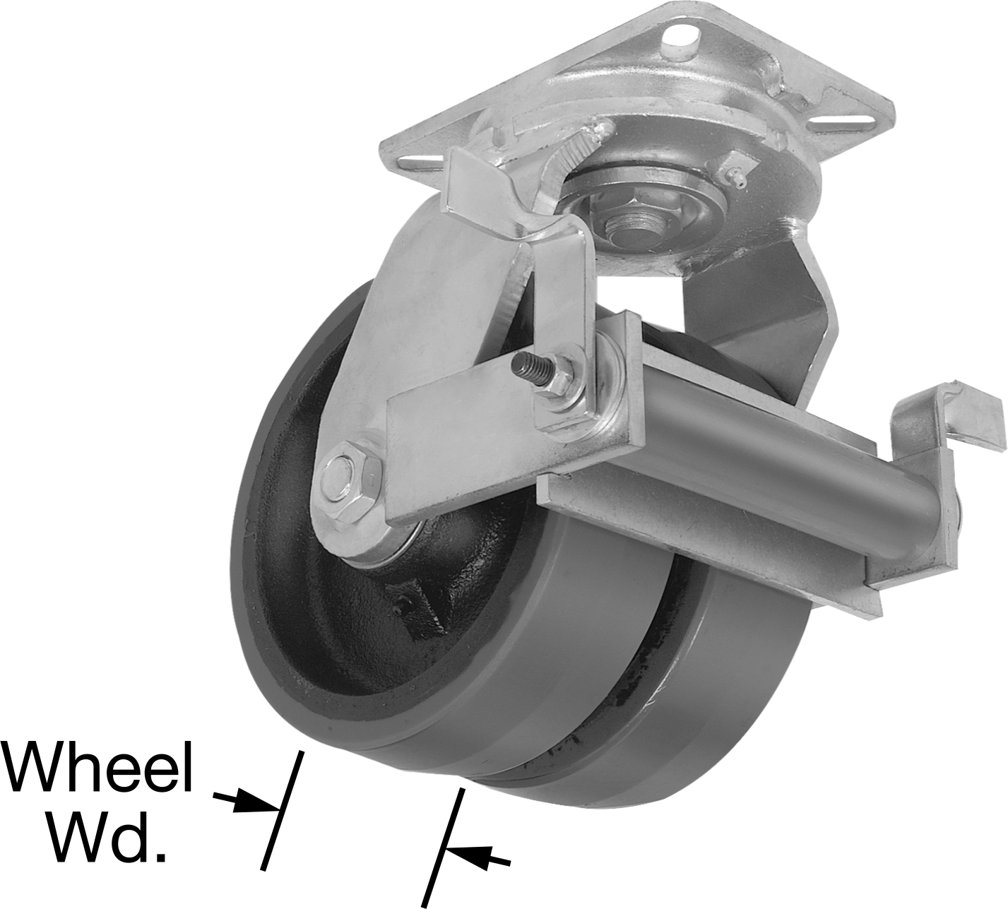Dual-Wheel Swivel with Brake