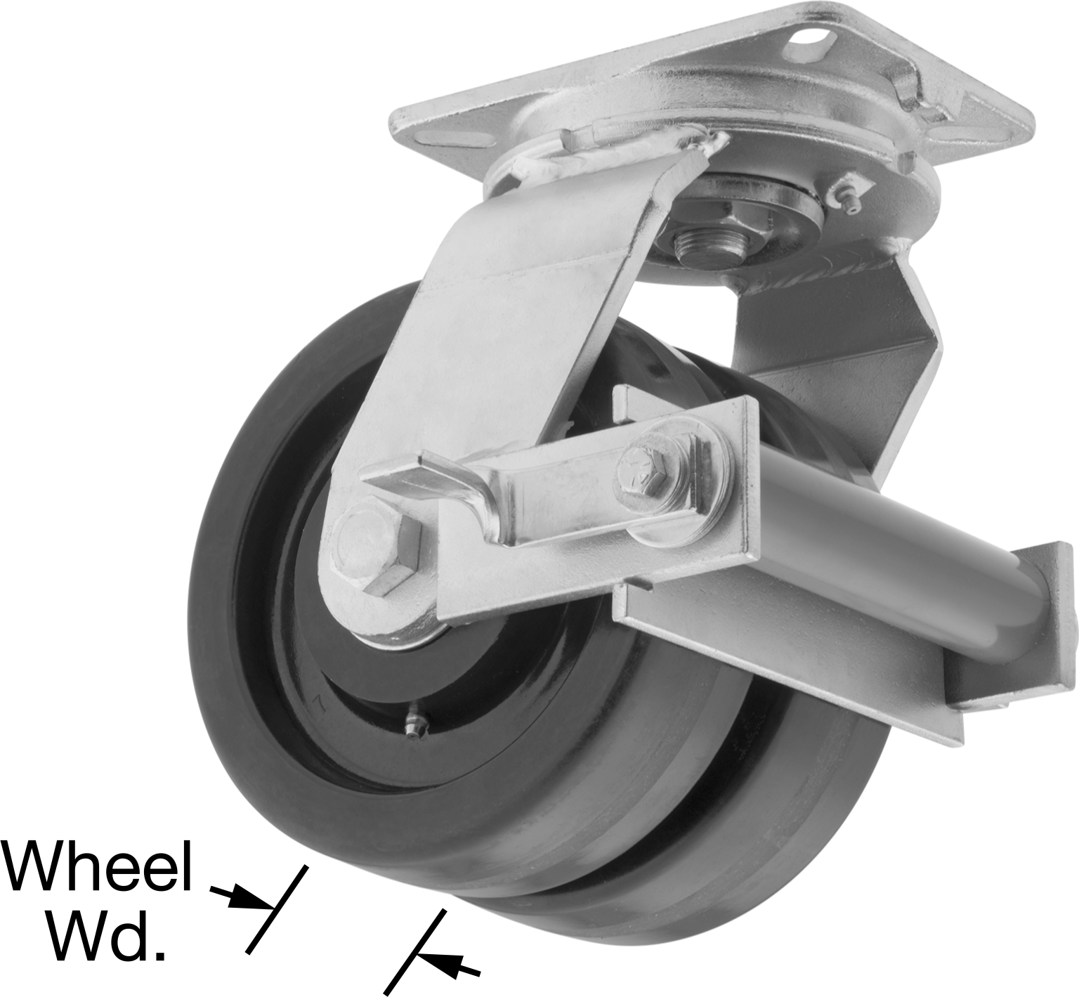 Dual-Wheel Swivel with Brake