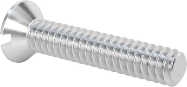Alüminyum Yivli Düz Başlı Vidalar, 6-32 Diş Boyutu, 3/4" Uzunluk