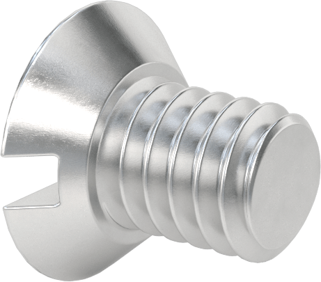 Alüminyum Yivli Düz Başlı Vidalar, 8-32 Diş Boyutu, 1/4" Uzunluk