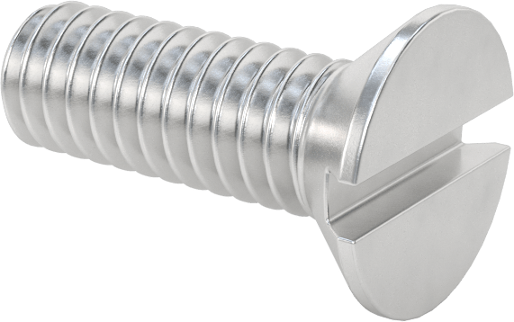 Alüminyum Yivli Düz Başlı Vidalar, 8-32 Diş Boyutu, 1/2" Uzunluk
