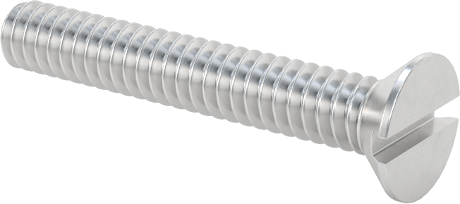 Alüminyum Yivli Düz Başlı Vidalar, 10-24 Diş Boyutu, 1-1/4" Uzunluk