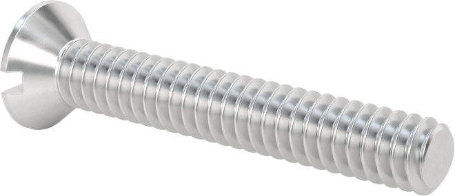 Alüminyum Yivli Düz Başlı Vidalar, 10-24 Diş Boyutu, 1-1/4" Uzunluk