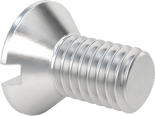 Alüminyum Yivli Düz Başlı Vidalar, 10-32 Diş Boyutu, 3/8" Uzunluk