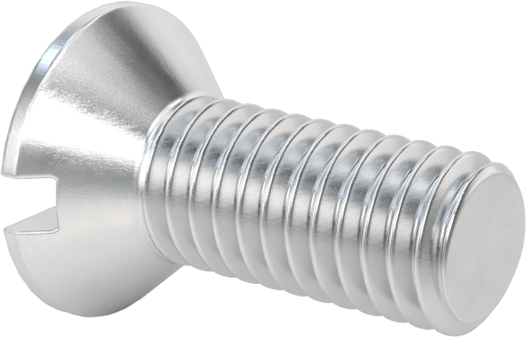Alüminyum Yivli Düz Başlı Vidalar, 10-32 Diş Boyutu, 1/2" Uzunluk