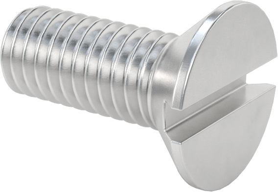 Alüminyum Yivli Düz Başlı Vidalar, 10-32 Diş Boyutu, 1/2" Uzunluk