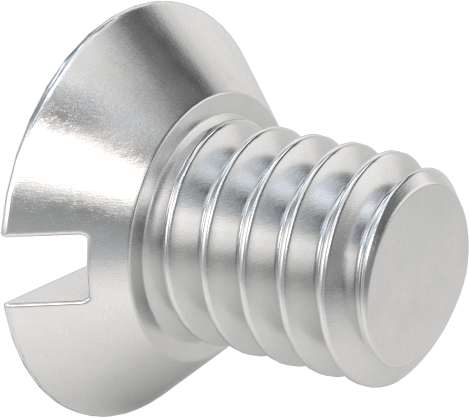 Alüminyum Yivli Düz Başlı Vidalar, 1/4"-20 Diş Boyutu, 3/8" Uzunluk