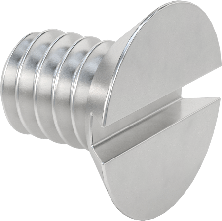 Alüminyum Yivli Düz Başlı Vidalar, 1/4"-20 Diş Boyutu, 3/8" Uzunluk