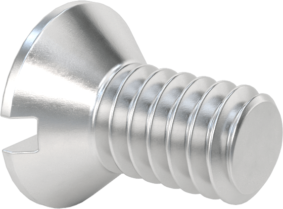 Alüminyum Yivli Düz Başlı Vidalar, 1/4"-20 Diş Boyutu, 1/2" Uzunluk