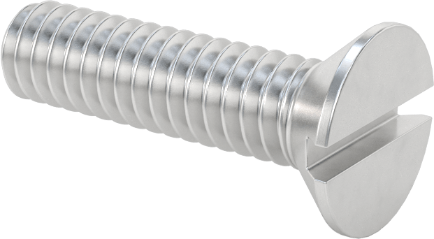 Alüminyum Yivli Düz Başlı Vidalar, 1/4"-20 Diş Boyutu, 1" Uzunluk