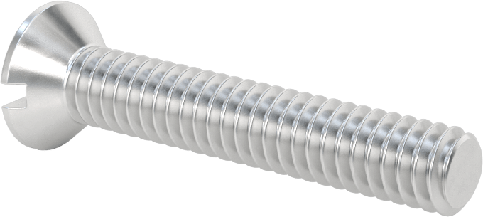 Alüminyum Yivli Düz Başlı Vidalar, 1/4"-20 Diş Boyutu, 1-1/2" Uzunluk