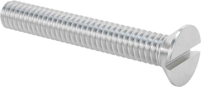 Alüminyum Yivli Düz Başlı Vidalar, 1/4"-20 Diş Boyutu, 1-3/4" Uzunluk