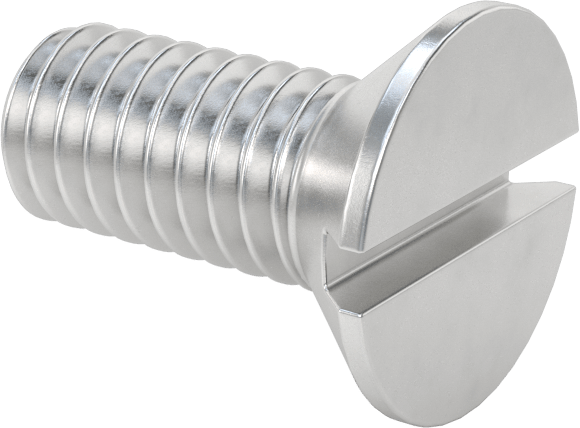 Alüminyum Yivli Düz Başlı Vidalar, 5/16"-18 Diş Boyutu, 3/4" Uzunluk