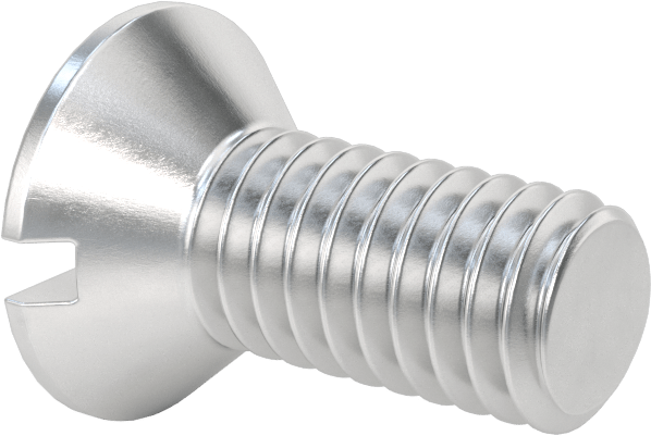 Alüminyum Yivli Düz Başlı Vidalar, 5/16"-18 Diş Boyutu, 3/4" Uzunluk
