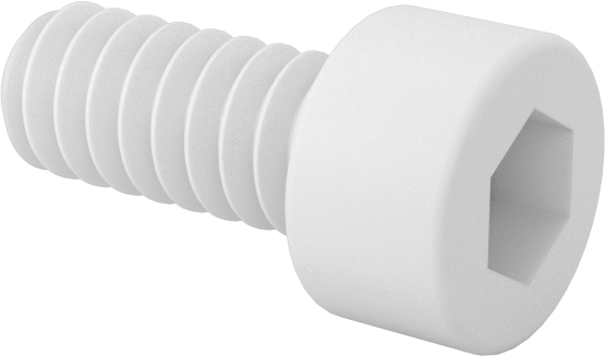 Polipropilen Plastik Soket Başlı Vida, 4-40 Diş Boyutu, 1/4" Uzunluk, Krem