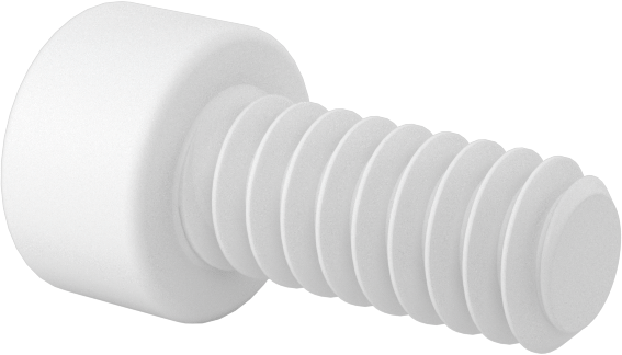 Polipropilen Plastik Soket Başlı Vida, 4-40 Diş Boyutu, 1/4" Uzunluk, Krem