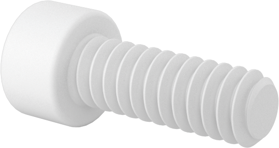 Polipropilen Plastik Soket Başlı Vida, 4-40 Diş Boyutu, 5/16" Uzunluk, Krem