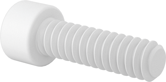Polipropilen Plastik Soket Başlı Vida, 4-40 Diş Boyutu, 3/8" Uzunluk, Krem