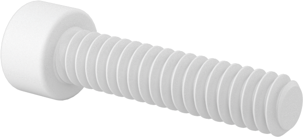 Polipropilen Plastik Soket Başlı Vida, 4-40 Diş Boyutu, 1/2" Uzunluk, Krem