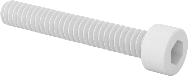 Polipropilen Plastik Soket Başlı Vida, 4-40 Diş Boyutu, 3/4" Uzunluk, Krem