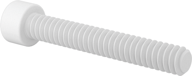 Polipropilen Plastik Soket Başlı Vida, 4-40 Diş Boyutu, 3/4" Uzunluk, Krem