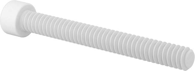 Polipropilen Plastik Soket Başlı Vida, 4-40 Diş Boyutu, 1" Uzunluk, Krem