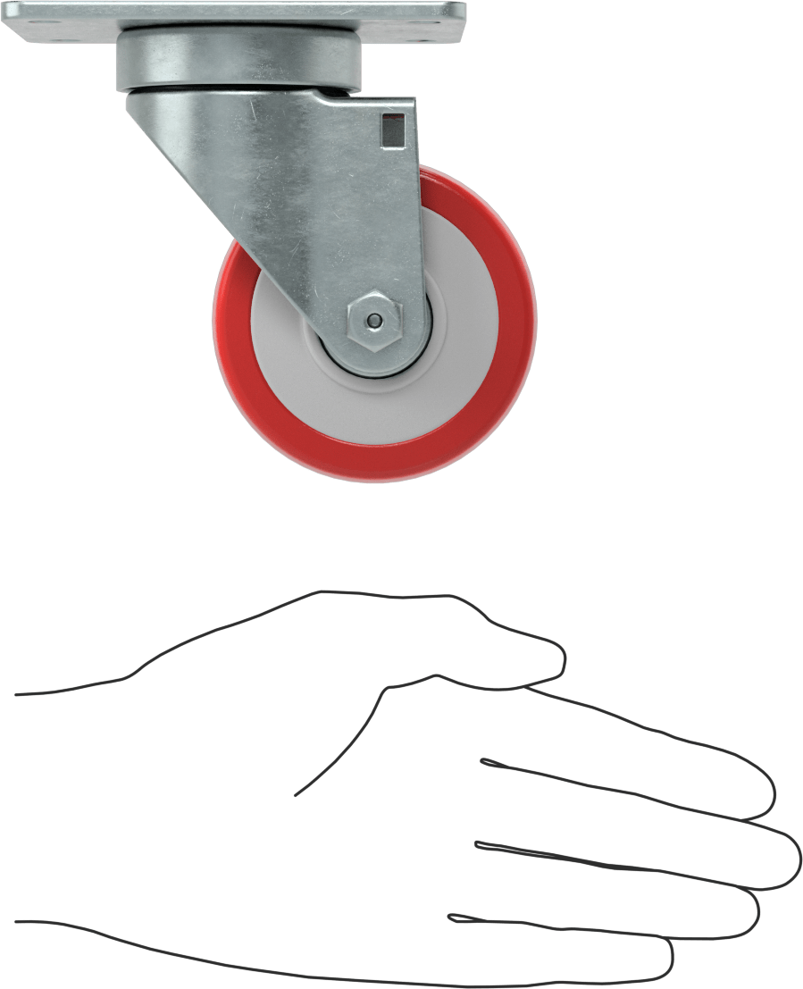 Creston Tekerlek, Döner, 3" Çaplı Tekerlek, 4-1/8“ x 3-1/8” Montaj Plakası