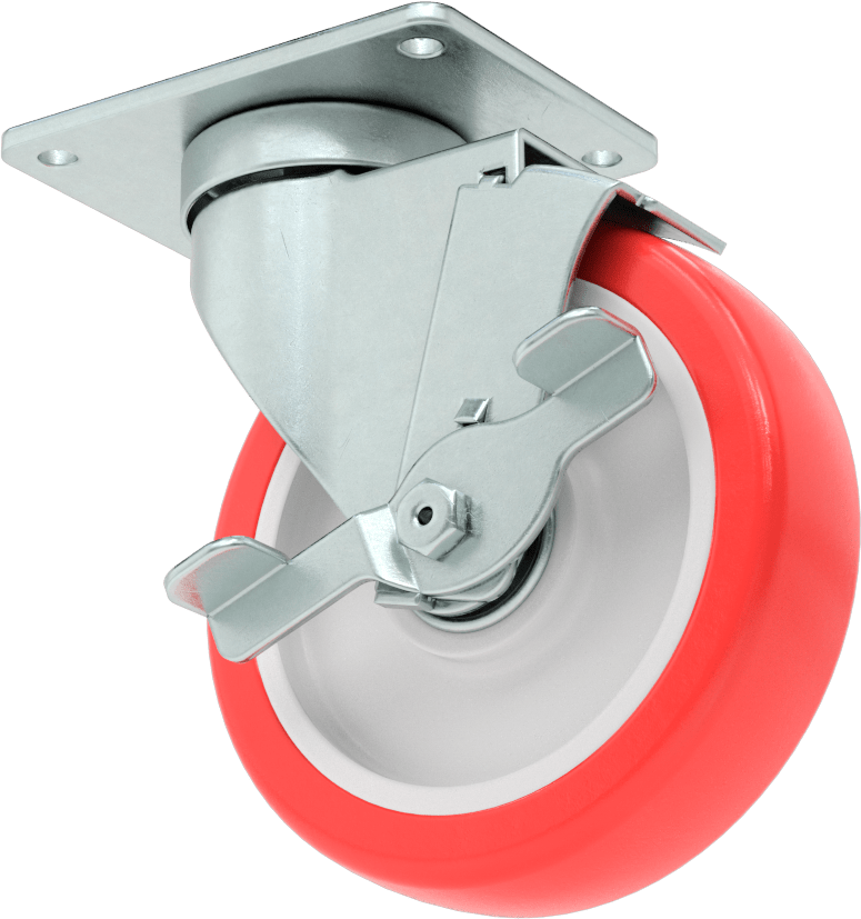 Creston Tekerlek, Yüz Frenli Döner Ayak, 5" Çap Tekerlek, 4-1/8" Uzun Plaka