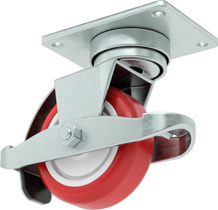 Creston Tekerlek, Sarmal Frenli Döner Bağlantı, 3,5" Çaplı Tekerlek, 4-1/8" Uzun Plaka
