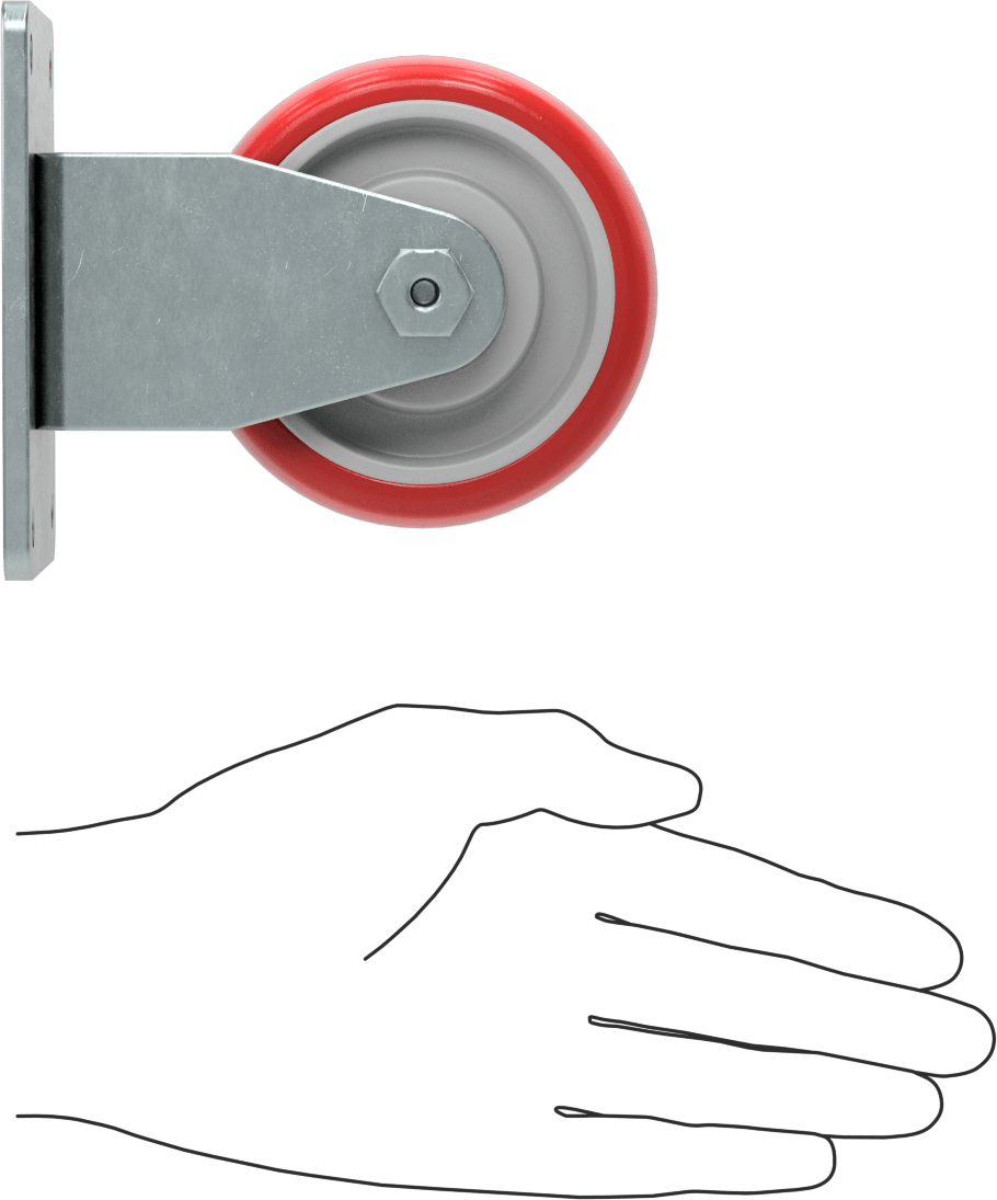 Creston Tekerlek, Rigid, 3-1/2" Çaplı Tekerlek, 4-1/8“ x 3-1/8” Montaj Plakası
