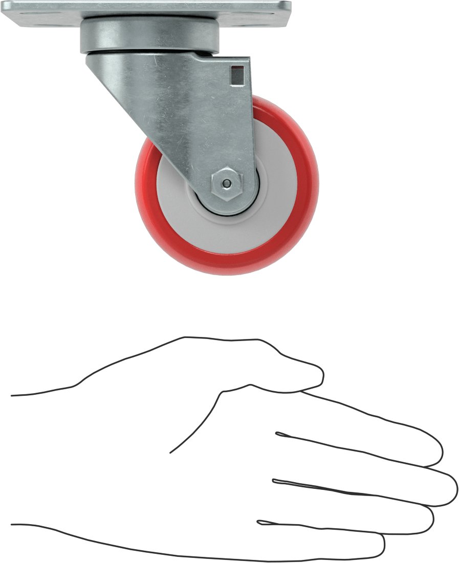 Creston Tekerlek, Döner, 3" Çaplı Tekerlek, 4-1/2“ x 3-3/4” Montaj Plakası