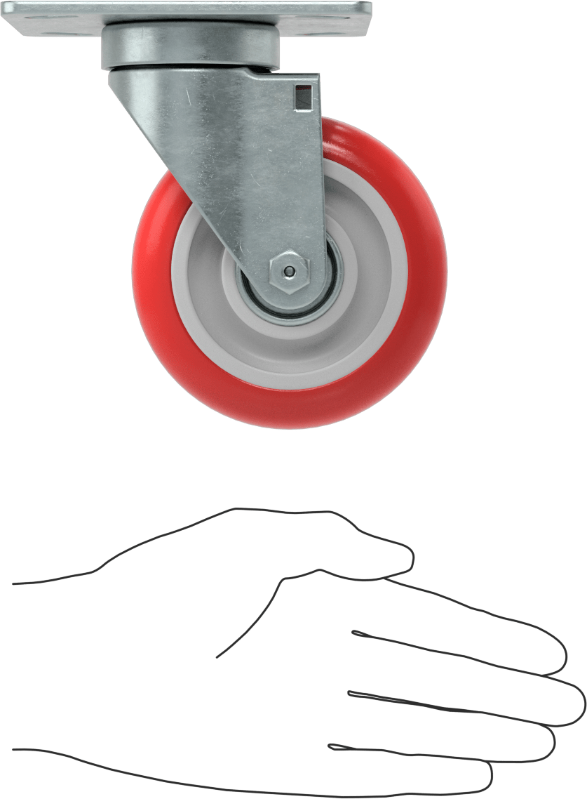 Creston Tekerlek, Döner, 4" Çaplı Tekerlek, 4-1/2“ x 3-3/4” Montaj Plakası