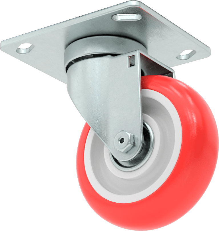 Creston Tekerlek, Döner, 4" Çaplı Tekerlek, 4-1/2“ x 3-3/4” Montaj Plakası