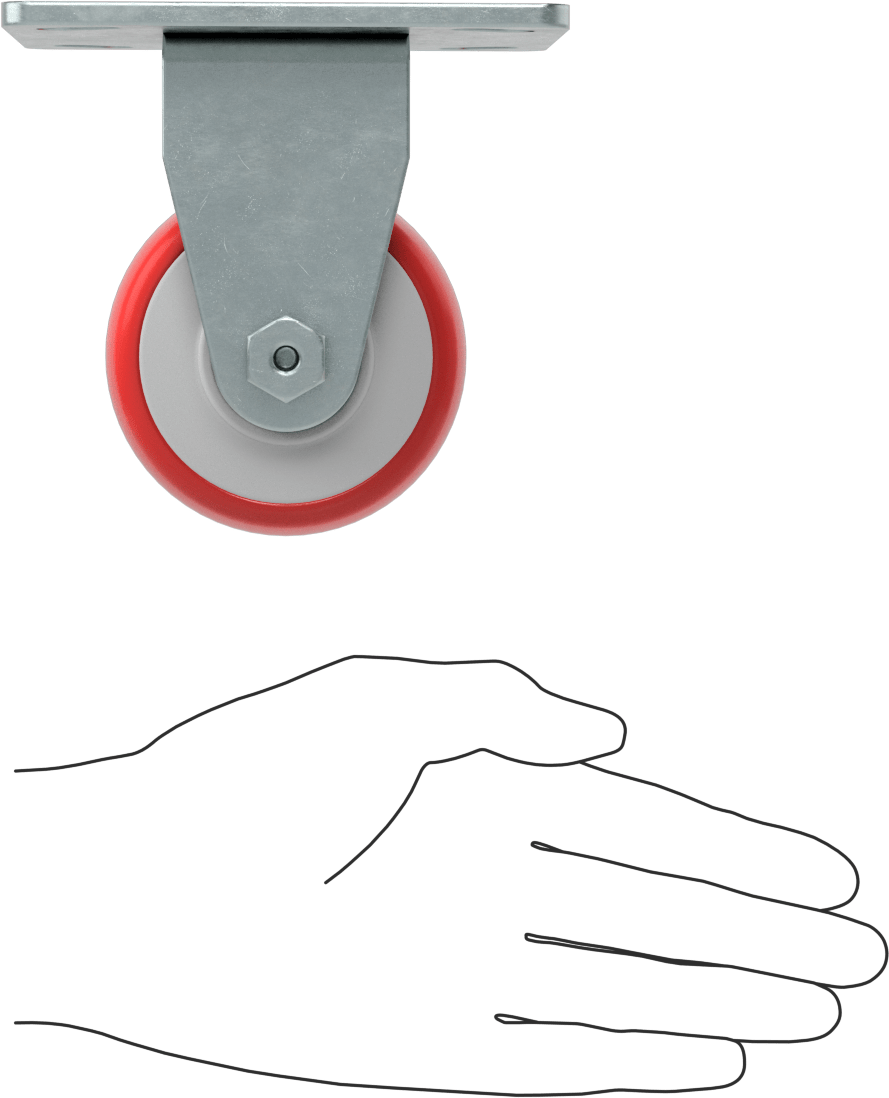 Creston Tekerlek, Rigid, 3" Çaplı Tekerlek, 4-1/2“ x 3-3/4” Montaj Plakası
