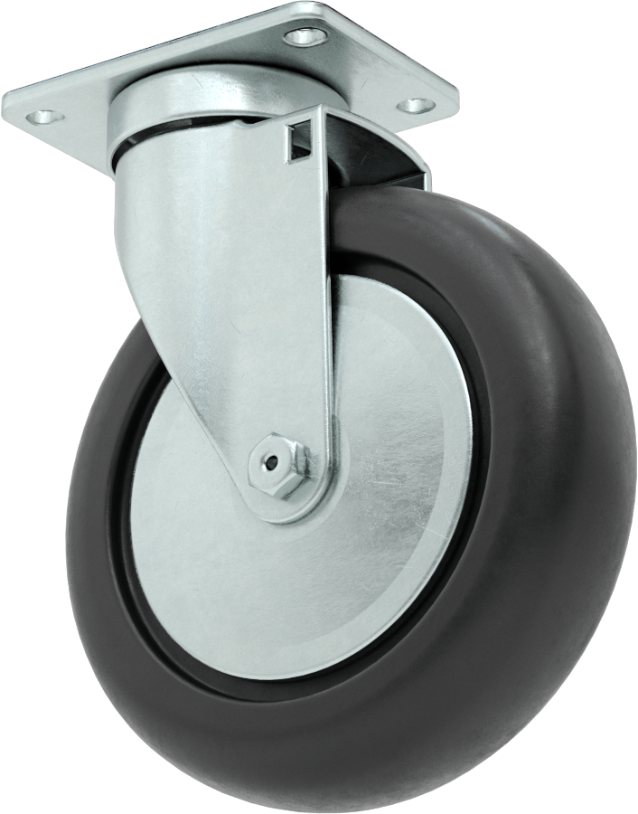 Creston Tekerlek, 5-1/2" Çaplı 60A Durometreli Kauçuk Tekerlekli Döner