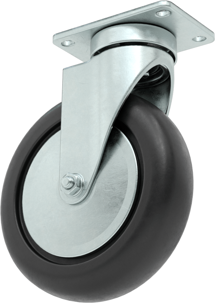 Creston Tekerlek, 5-1/2" Çaplı 60A Durometreli Kauçuk Tekerlekli Döner