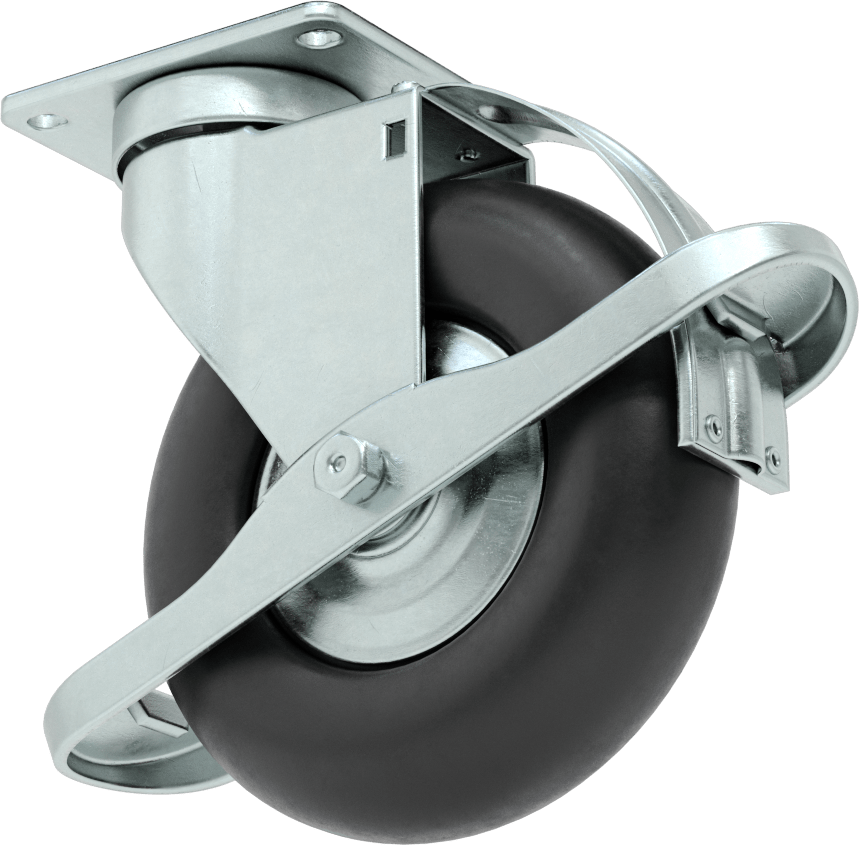 Creston Tekerlek, Çevreleyen Frenli ve 5-1/2" Çapında 60A Kauçuk Tekerlekli Döner