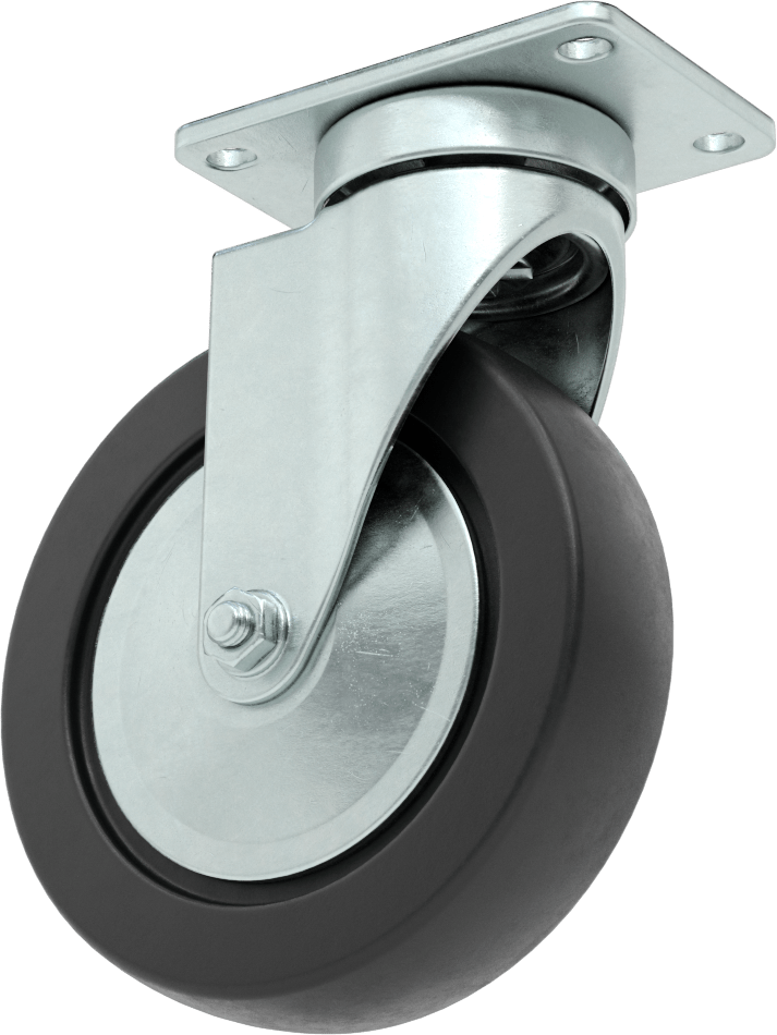 Creston Tekerlek, 5" Çaplı 80A Durometre Kauçuk Tekerlekli Döner Tekerlek