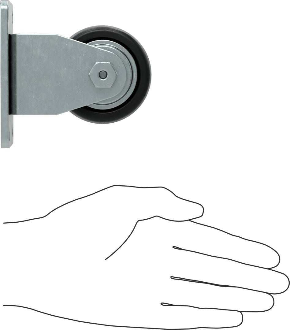 Creston Tekerlek, 2-1/2" Çapında 80A Durometreli Kauçuk Tekerlekli Sert