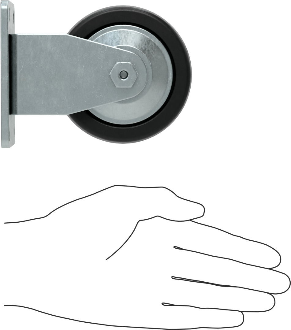 Creston Tekerlek, 3-1/2" Çapında 80A Durometreli Kauçuk Tekerlekli Sert