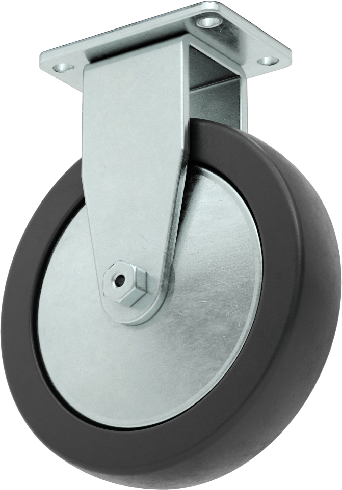 Creston Tekerlek, 6" Çaplı 80A Durometre Kauçuk Tekerlekli Sabit