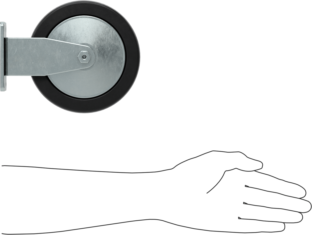 Creston Tekerlek, 6" Çaplı 80A Durometre Kauçuk Tekerlekli Sabit