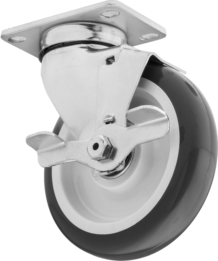 Creston Tekerlek, Yüz Frenli Döner Ayak, 5" Çap Tekerlek, 3-5/8" Uzunlukta Plaka