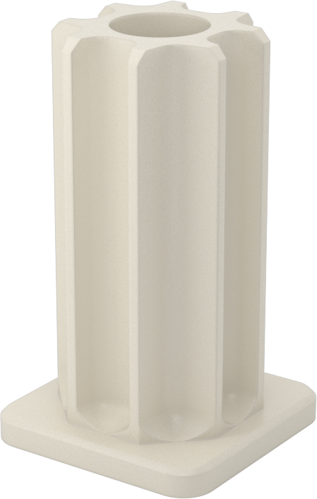 Konik Yuvarlak Tekerlek Sapı için Montaj Soketi, Sürtünmeli Kavrama, İtme, 7/8" İç Çaplı Kare Boru için