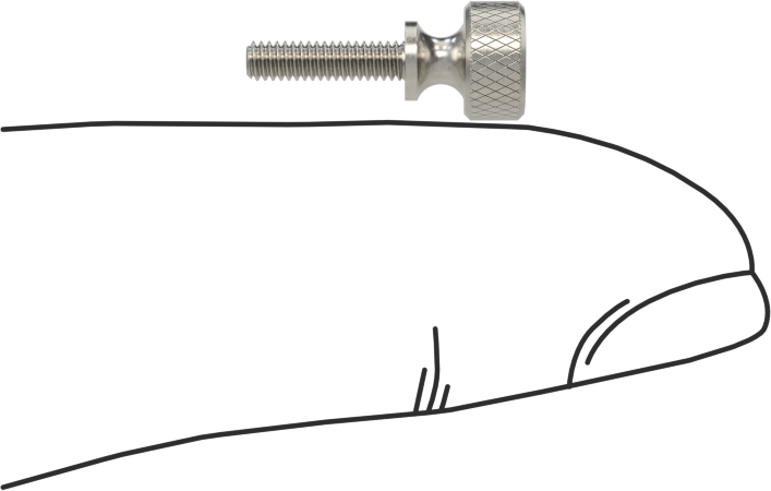 Paslanmaz Çelik Genişletilmiş Yaka Tırtıllı Başlı Ayar Vidası, M2 x 0,40 mm Diş Boyutu, 8 mm Uzunluk